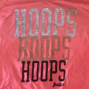 Girls sz 10 sequin and glitter HOOPS long sleeve T